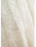 Ivory Satin Rosette Knee Length Flower Girl Dress